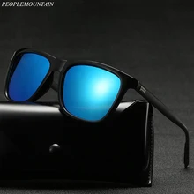 Gafas de sol polarizadas de moda para hombre, espejos de conducción, gafas de sol de marco negro Vintage para hombres, gafas de sol UV400 oculos de sol