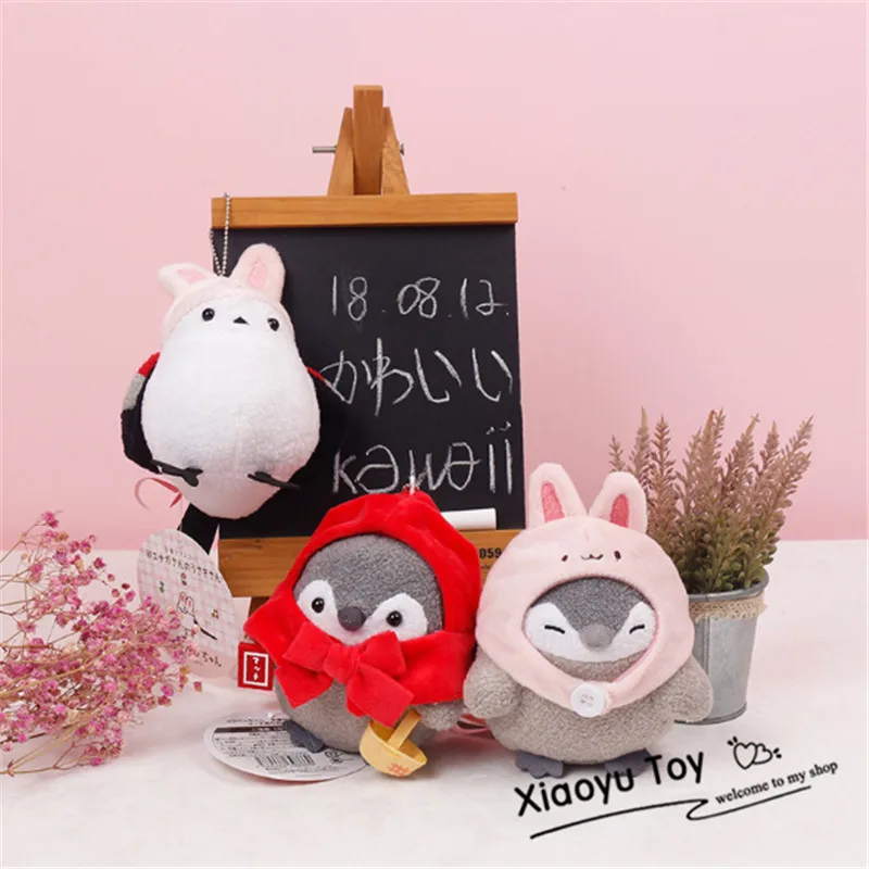 12 шт./лот японский Kawaii мягкие игрушки 13 см положительная энергия Пингвин Подвеска плюшевая кукла маленькая девочка кролик шляпа игрушечный пингвин куклы