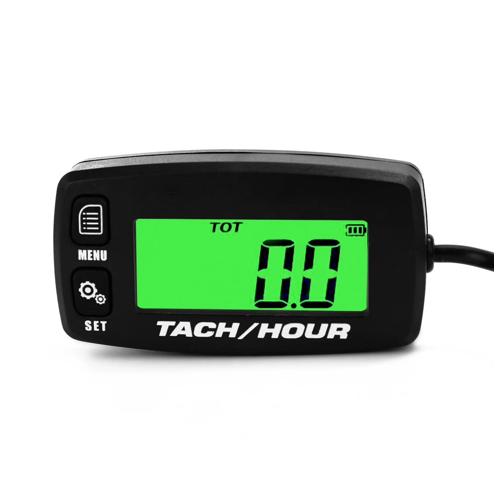 Portable LCD Digital Tach Hour Meter Tachometer Waterproof Engine