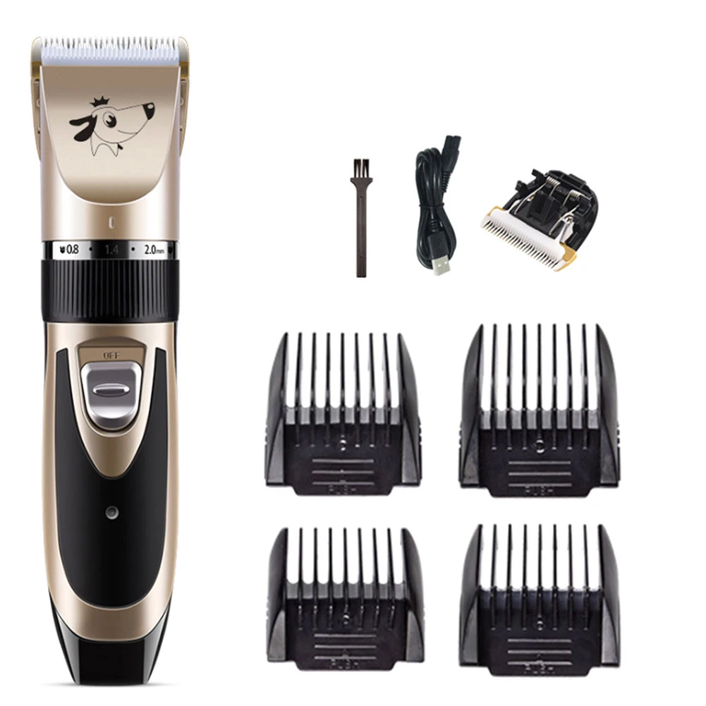 Koop Professionele Hond Haar Trimmer Pet Grooming Kit USB Oplaadbare Elektrische Pet Clipper Scheerapparaat Set Low Noise Huisdieren Kapsel Machine