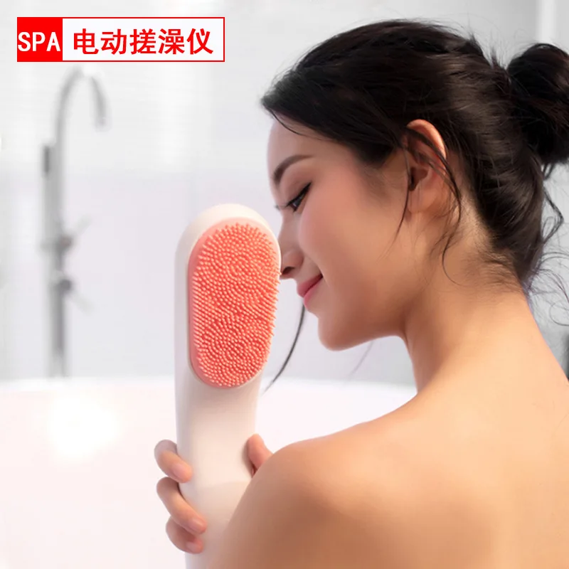 Interchangeable Electric Bath Brush Back-Rubbing Brush Long Handle Spinning Body Cleaning Spa Massage Shower Brush Sets Massager Interchangeable Electric Bath Brush Back-Rubbing Brush Long Handle Spinning Body Cleaning Spa Massage Shower Brush Sets Massager