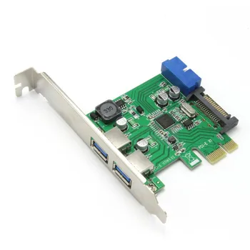 

2 Ports USB3.0 PCIe Expansion Card Desktop Front 19/20PIN Interface for Windows XP/7/8/8.1/10