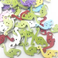 25/50/100pc Mix Color Animals Dinosaur kid's/ Baby Wood Button DIY Craft Sewing WB766 1