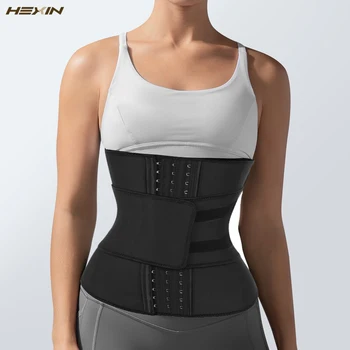 

HEXIN 4 Rows Hooks Latex Waist Cincher Corset Underbust Body Fajas Sweat Waist Trainer Fitness Corset for Weight Loss