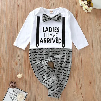 

Baby Boys Rompers Toddler Jumpsuit Little Gentleman Bow Tie Baby Boy Winter Clothes 1 Year Boy Overall Clothes Clothing For Baby