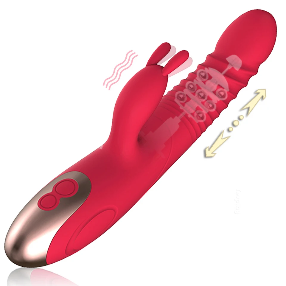Female Sex Toys Heating G-spot Dildo 8 Frequency Vibration Mode Rabbit Vibrator Telescopic Built-in Ball | Красота и здоровье