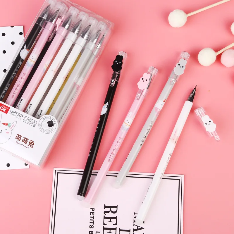 

60pcs Kawaii Erasable Pen Fashion Girl Rabbit Pens for School Office Supplies Korean Stationery Erasable Gel Pen Christmas Gift