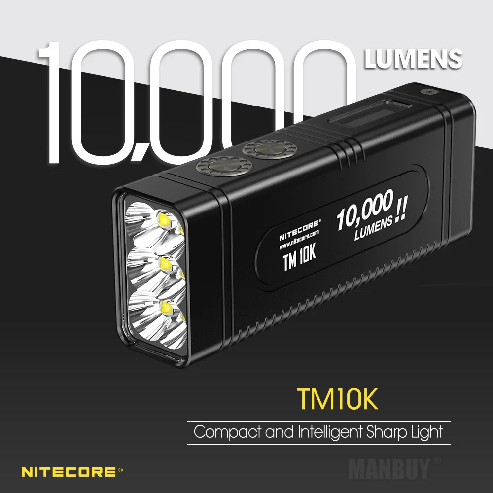NITECORE прожектор супер яркий фонарь TM10K 10000LM перезаряжаемый 6LED фонарик включает