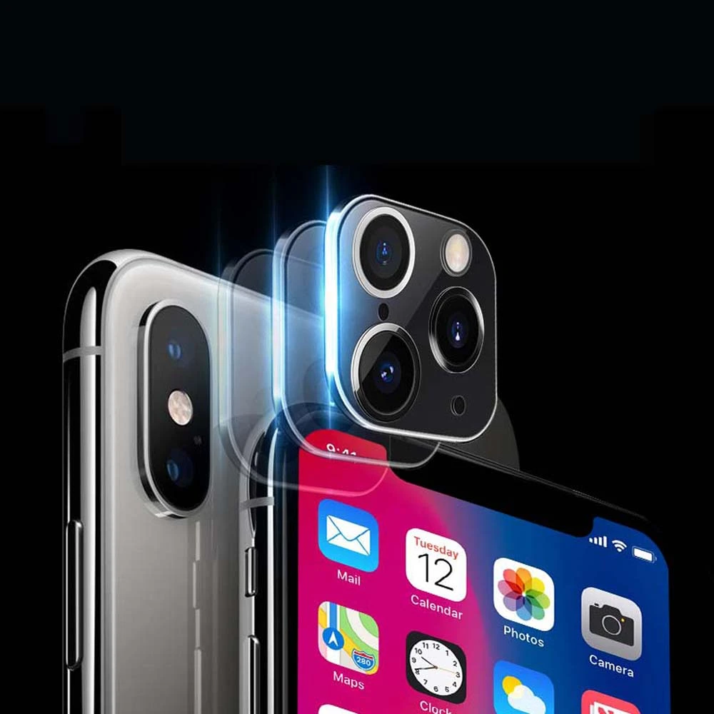 Anti-Scratch Modified Metal Sticker Seconds Change Camera Lens Cover FOR iPhone X XS XR MAX Fake Camera FOR iPhone 11 Pro Max best smartphone lens kit