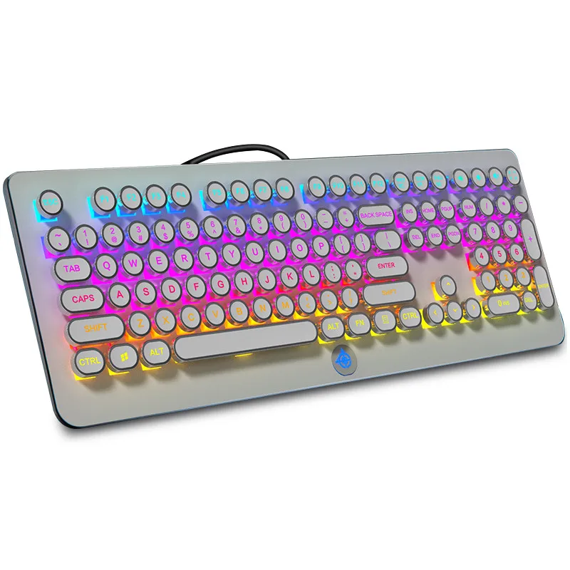 Ретро СТИМ панк механическая клавиатура, 108 клавиш, RGB подсветка Пылезащитная фиксированная клавиатура AXIS, полный ключ без коллизии 1011