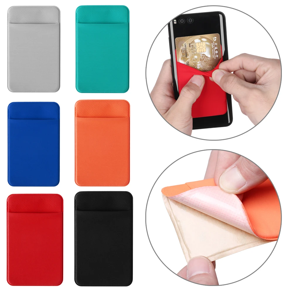 Elastic Universal Cellphone Wallet Case Card Holder Credit ID Card
