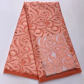 

lovely handcut embroidery net lace with stone special soft tulle mesh lace for wedding dress Wo482