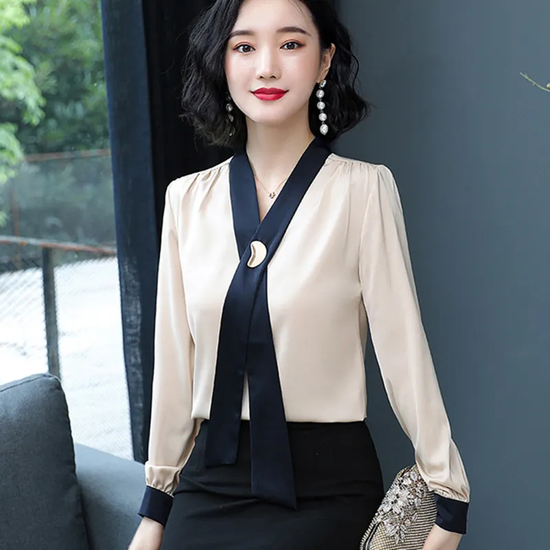 

Heavyweight Silk Women Blouses Woman Satin Silk Blouse Tops Plus Size Elegant Women Long Sleeve Shirts Blusas Mujer De Moda 2020