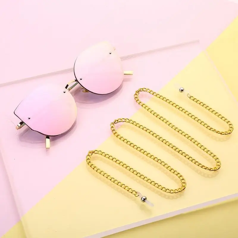 4pcs/set Fashion Eyeglasses Unisex Sunglasses Decoration Anti-skid Trend Fashion Popular Chain Glasses Clean Cloth Box Gift