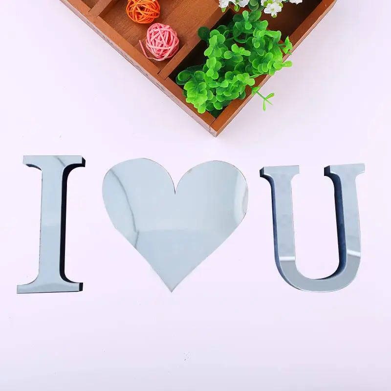 Зеркальные настенные наклейки 3D домашний декор креативная гостиная Английский