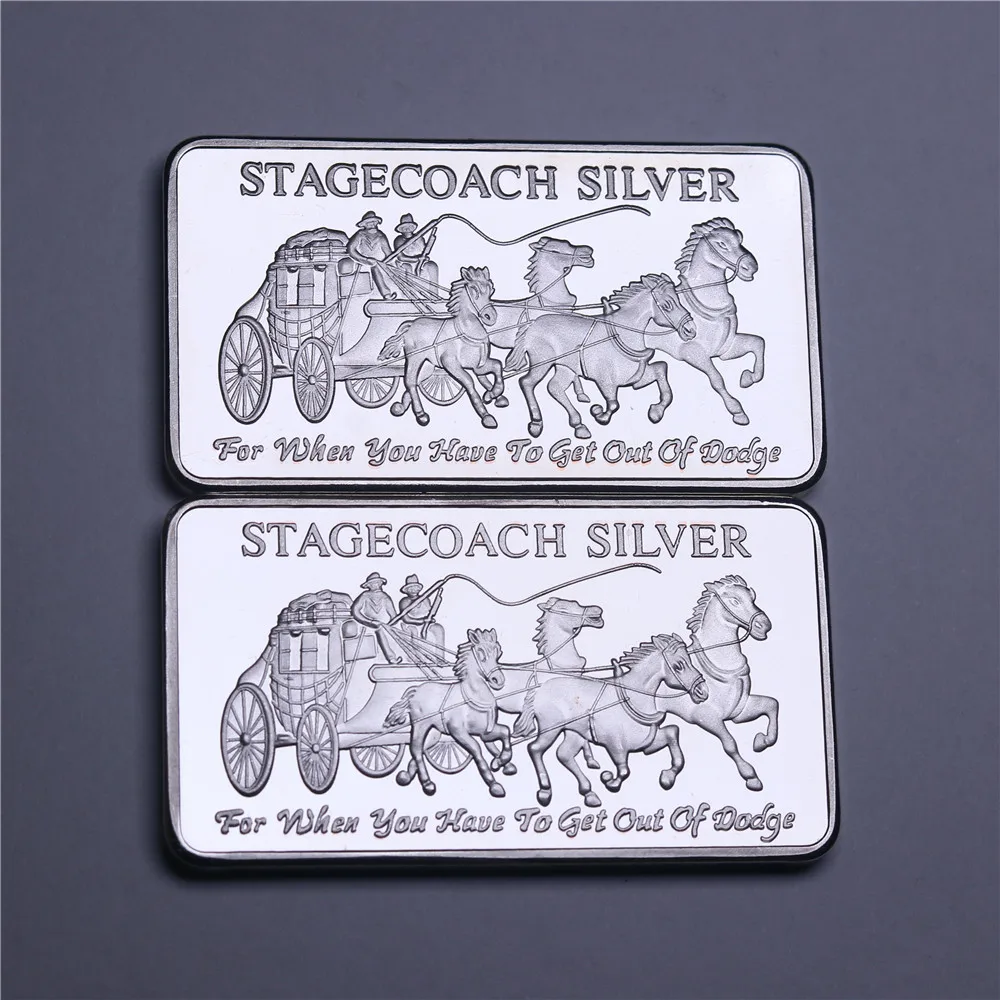 1 oz Silver Clad Plated Bullion Bar Non-magnetism American Bars (31)