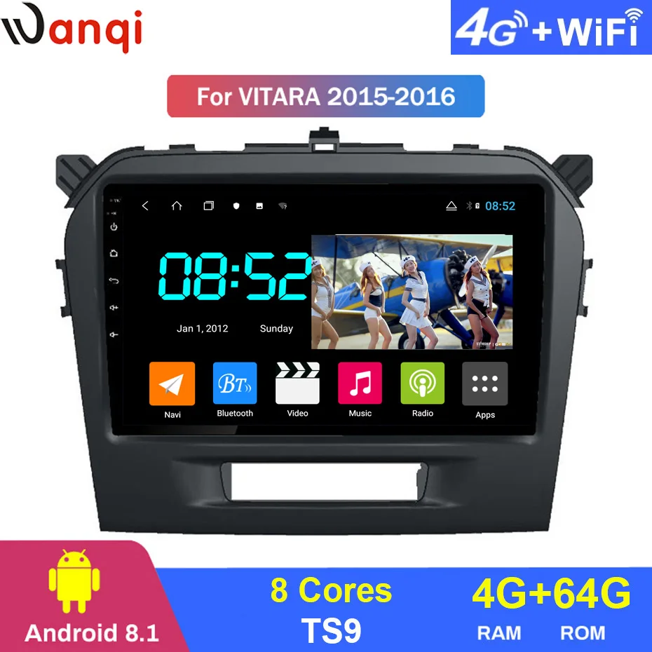 Android 8,1 автомобильный DVD 1din мультимедиа Navi система для Suzuki Vitara- Автомобильный gps навигатор головное устройство BT SWC wifi