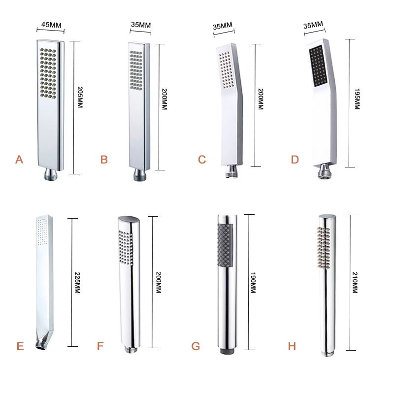 Cabeça de Chuveiro de Bronze Portátil Substituição para Sistema de Chuveiro Moderno Quadrado Oval Polido Cromado