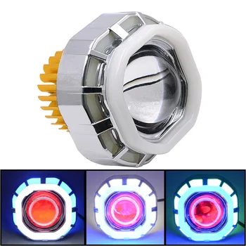 

Motorcycle Large-Sized LED Lamp Built-in Octagonal Double Aperture Angel Devil Eye Headlight