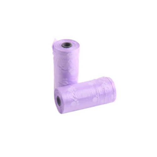 Purple-White Pet печатный мешок для мусора из портативный мешок для мусора для кошек и собак экологически чистый мешок для чистки 15/рулон - Цвет: Purple-White