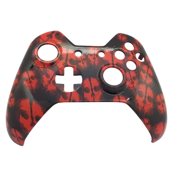 

Red Skull Soft Touch Grip Top Front Housing Shell Case Faceplate Replacement Parts for Xbox One Controller Standard 3.5 mm Jack