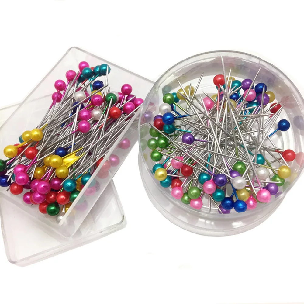 800 piezas de alfileres de cabeza de perla redondos multicolores Alfileres de costura herramienta de marcado fijo para costura y confección 