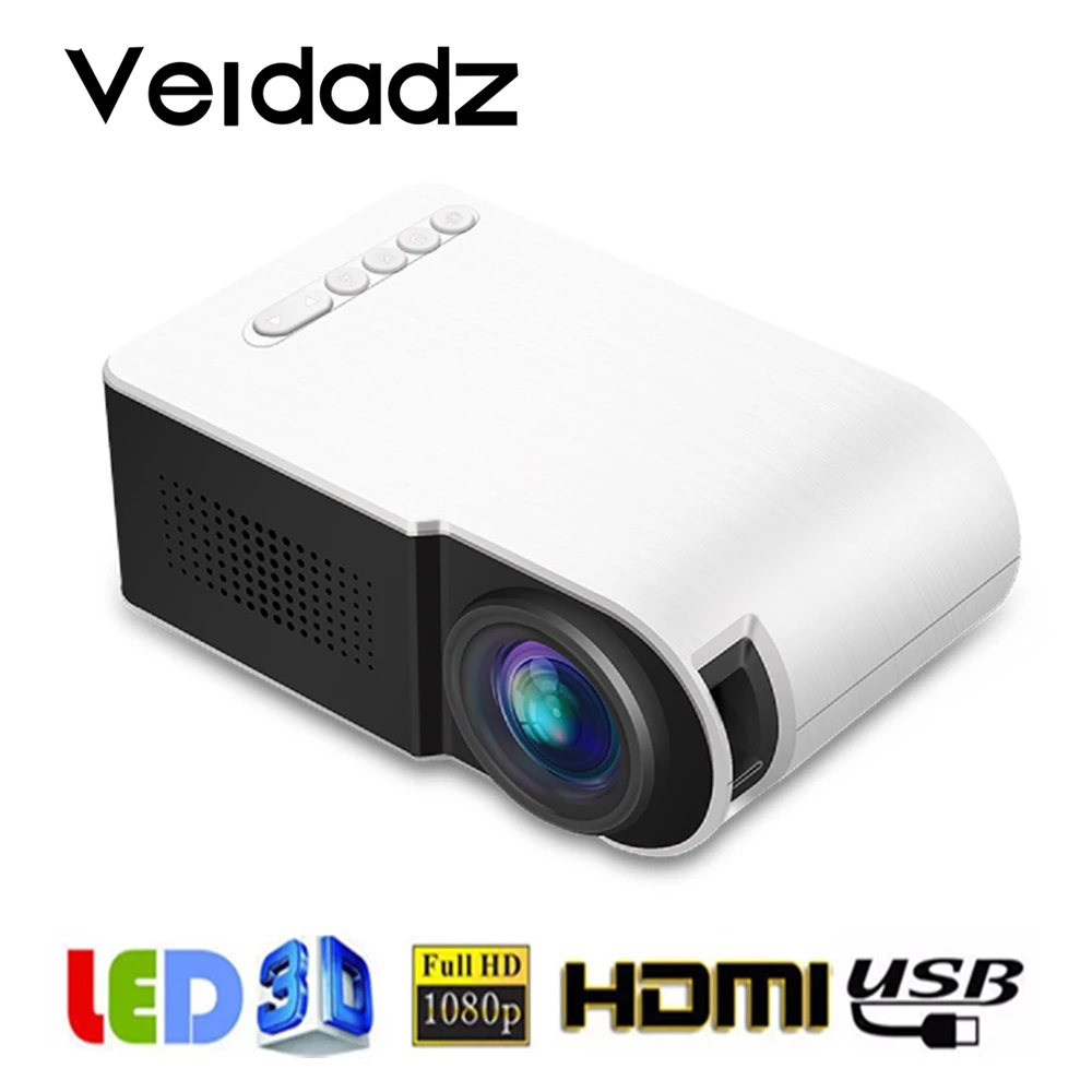 Портативный мини проектор VEIDADZ YG210 LED600 люмен поддерживает воспроизведение 1080p HD 3 5 мм аудио HDMI USB домашний