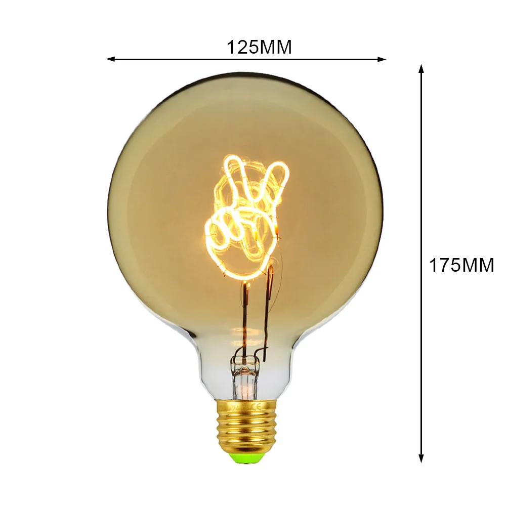 G125Yeah Марочные шарики edison домашняя декоративная светодиодная лампа накаливания 4 Вт с регулируемой яркостью G125Love Home Yes Note Copid's Arrow настольная лампа - Испускаемый цвет: G125Yeah