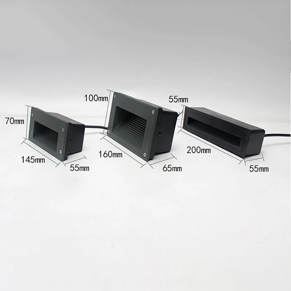 Footlight Floor Step Light Staircase Corner Wall Outdoor Waterproof Pathway Deck Lamp LED Recessed Garden Aluminum Luminous