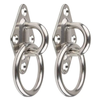 

2Pcs Mounting Hook for Wall or Ceiling with Round Ring Stainless Steel for Sling Trainer, Hammock, Aerial Yoga, Awning