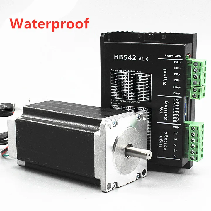 

Nema 23 Waterproof double shaft Stepper Motor Kit 57BYG250-112 2.8N.m + Digital Driver HB542