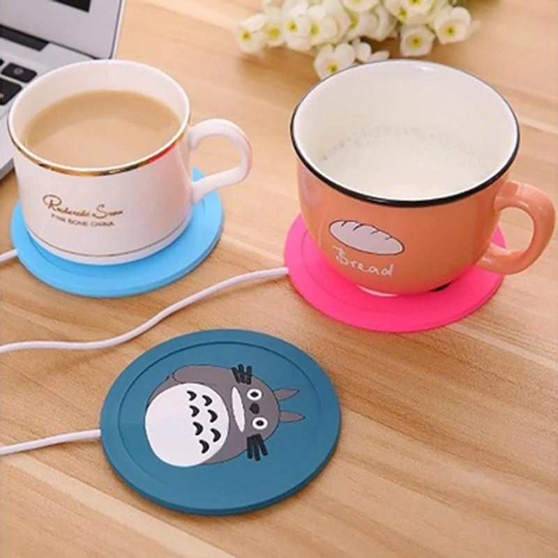 USB теплый коврик для чашки, коврик для подогрева, электрическая изоляционная подставка для кофе, чая, мультяшная чашка, подставка для напитков, домашний декор