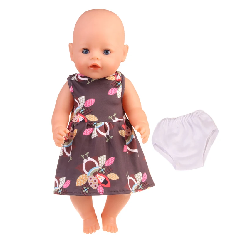 Born Baby Doll Clothes Hat Dress Sock Underwear 43 cm For 18 Inch 1/3 BJD Dolls Girl