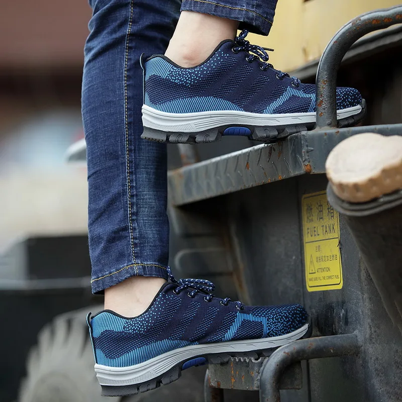 WENYUJH дропшиппинг рабочие кроссовки Для мужчин модные Нескользящие Обувь с дышащей сеткой Промышленные строительные Рабочая безопасная обувь