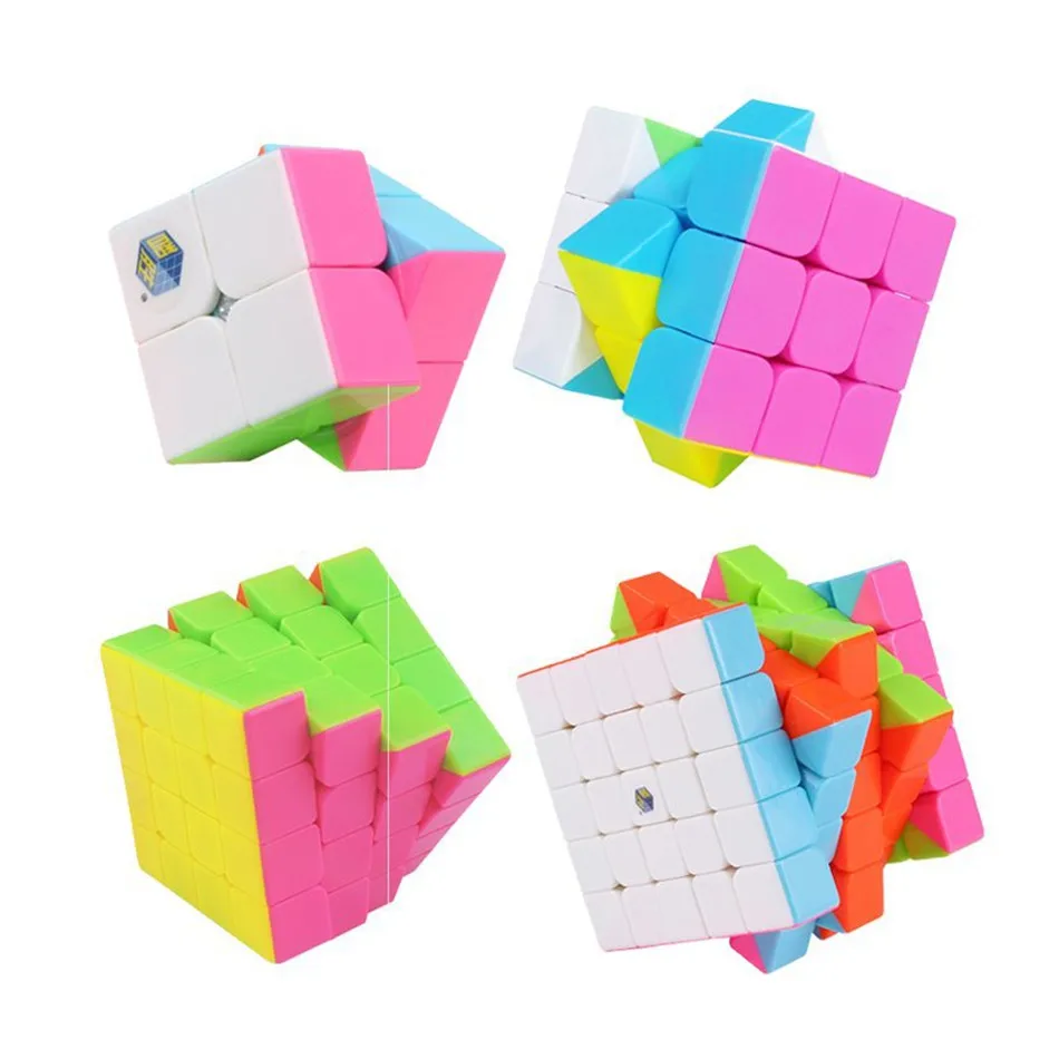 4 шт. YUXIN ZHISHENG 2x2 3x3 4x4 5x5 набор магических кубиков скоростная головоломка 2*2 3*3 4*4 5*5 куб профессиональные Развивающие игрушки для детей