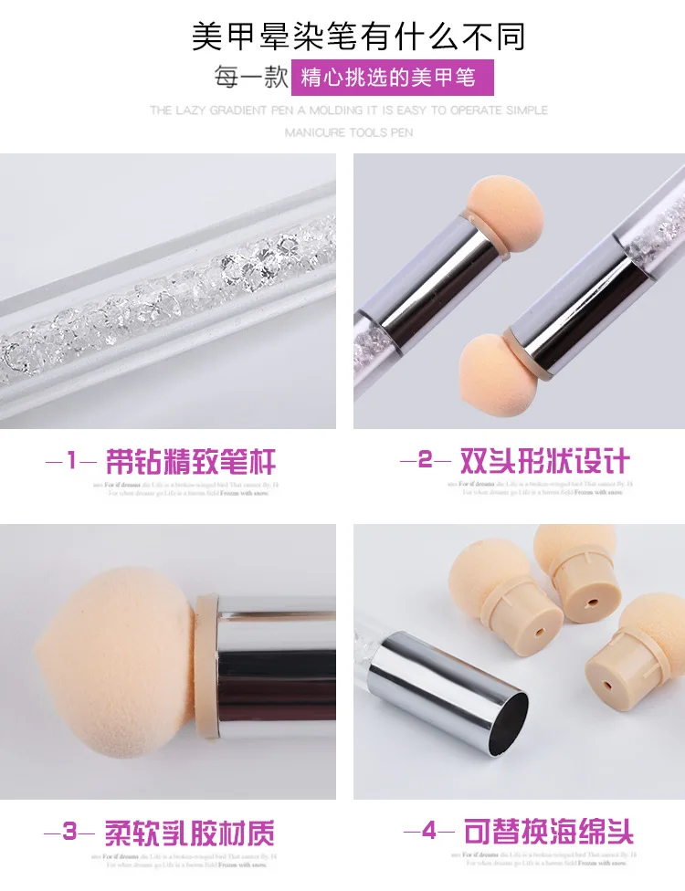 YuBeauty спонж щетка для ногтей плюс 4 дополнительных губки gj0215