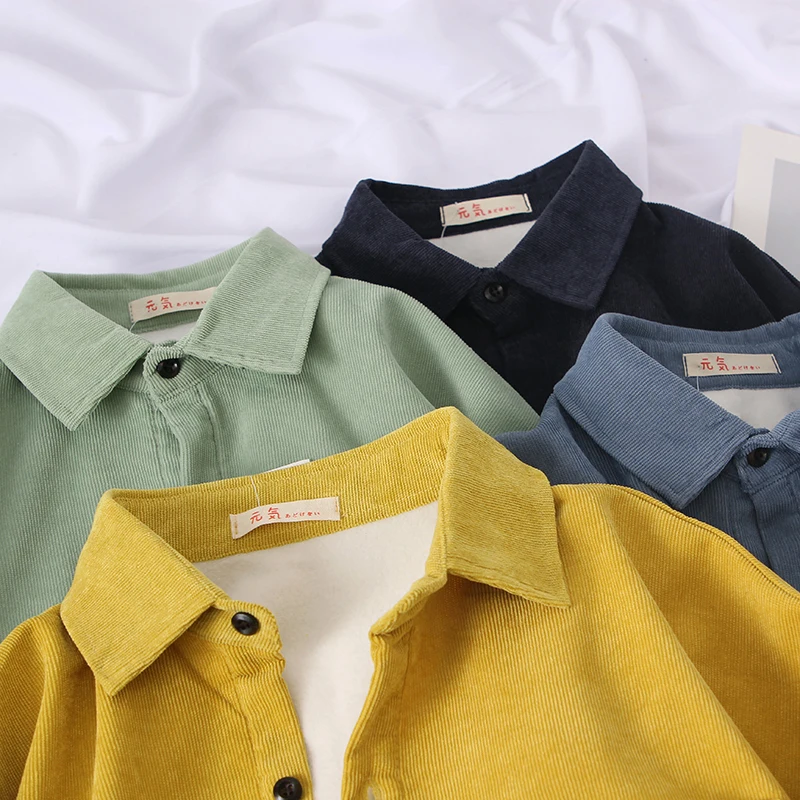 Best  Winter Thick Coat Women Plus Velvet Thickening Denim Loose Corduroy Jacket Female Long Sleeve Women