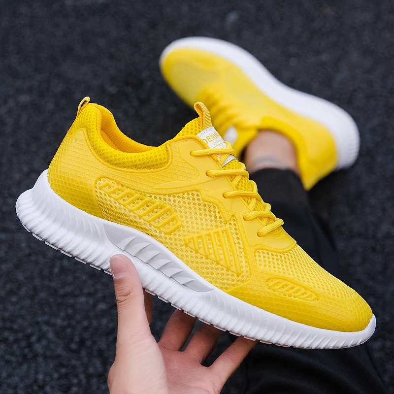 Zapatillas de deporte ligeras informales de malla transpirable, color negro y blanco, calzado para caminar| | - AliExpress