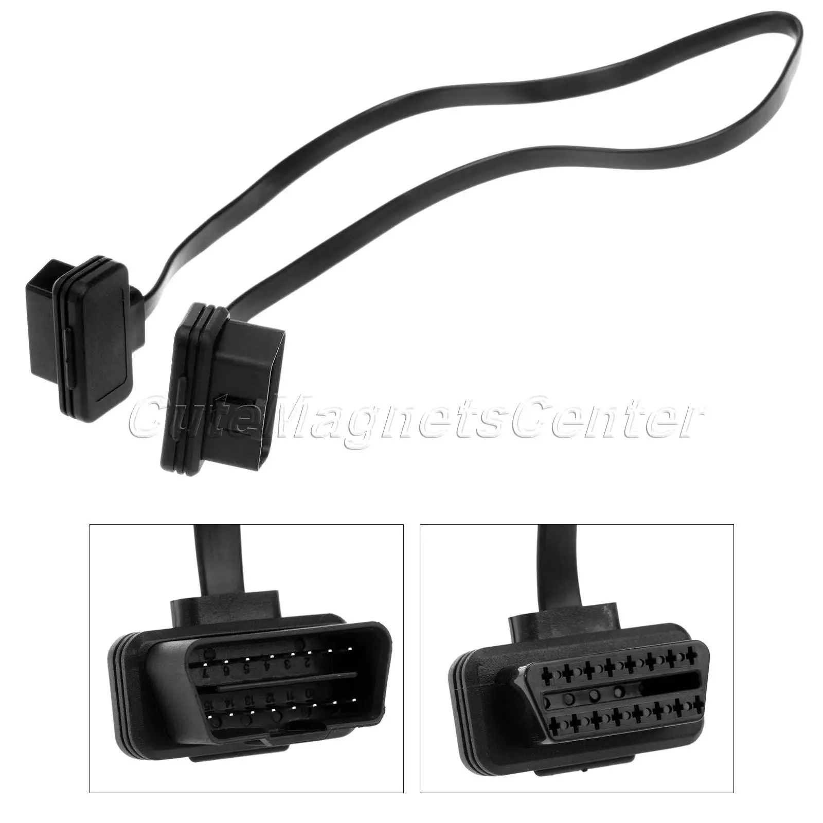 Mtsooning 60 см плоский тонкий как лапша OBD2 OBDII OBD 16Pin ELM327 штекер-гнездо Удлинительный