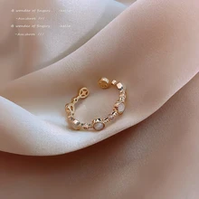 Klasyczne uniwersalne opalowe złote otwarte pierścienie dla kobiety 2021 nowa biżuteria koreańska prezent dla studentów dziewczyny Sexy Finger zestaw akcesoriów tanie tanio SISSIEBEL CN (pochodzenie) Mosiądz Opale Klasyczny Obrączki ślubne Wysadzany moda Na imprezę Pierścionki Copper alloy Opal