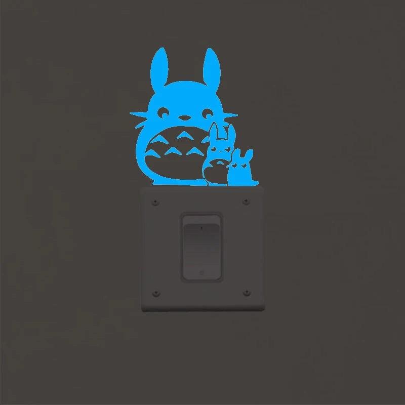 Творческий мультфильм DIY светящиеся Тоторо 3d наклейки на стену для детей комнаты гостиной украшение светится в темноте звезды домашний декор - Цвет: blue light 01