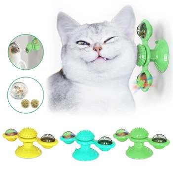 

Pet Toys For Cats Interactive Puzzle Training Turntable Windmill Ball Whirling Toys For Cat Kitten Play Game Cat Supplies