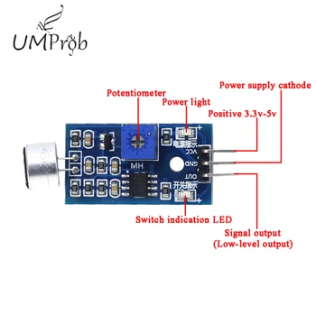 

10pcs/lot Smart Robot Helicopter Airplane Intelligent Car 3Pin Voice Sound Detection Sensor Module for arduino Diy Kit