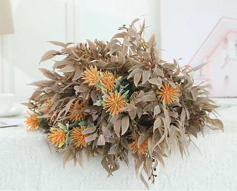 5Pcs Simulation Willow Green Plant Home Party Decoration Diy Artificial Fake Flower Pot Wedding Arch Decoration Fake Grass