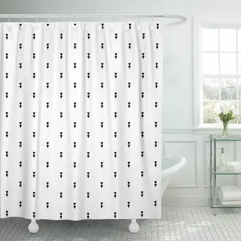 

Geo Double Triangles Pattern Small Geometric Down Scattered Simple Shower Curtain Waterproof Fabric 72 x 72 Inches Set with Hook