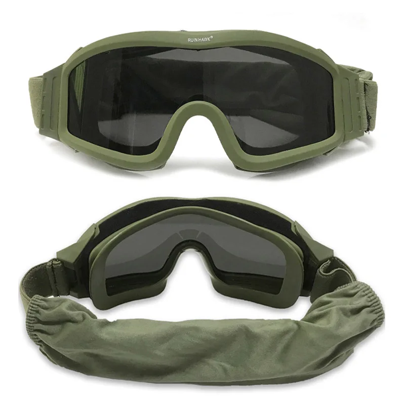 Military Hunting Tactical Goggles Windproof Shooting Motorcycle Off Road Mountaineering Glasses CS Safety Protection 3 Lens