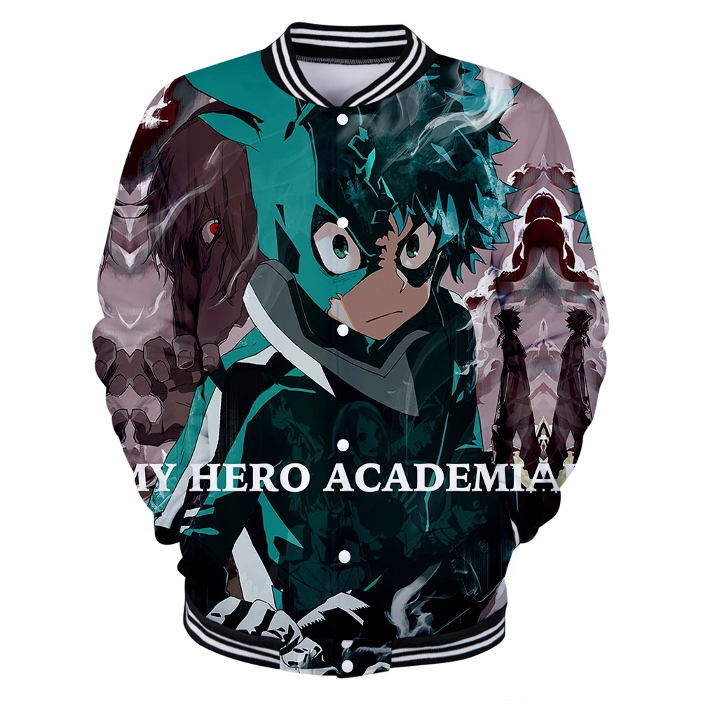 

My hero college 3D Printed Baseball Jackets Men Hoodie Sweatshirt Winter Fashion Money Heist Hiphop Baseball Uniform Cool Tops