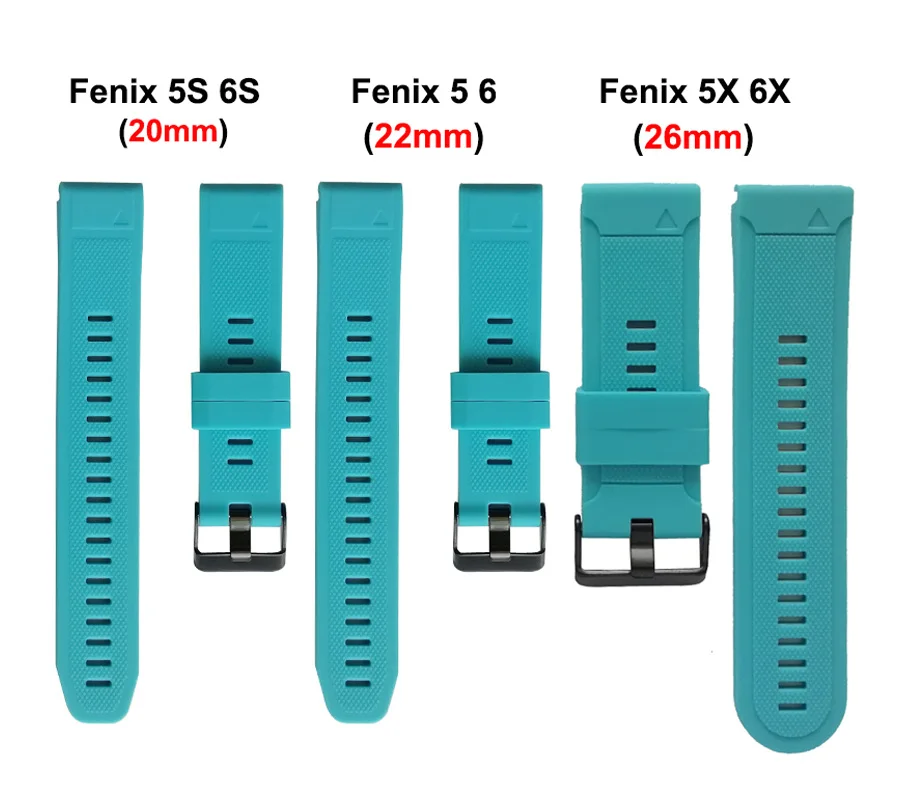 26 22 20mm Watchband Strap for Garmin Fenix 6x 6 6S 5X 5 5S Plus 3 3HR D2 S60 GPS Silicone Strap with Quick Release Wrist Band