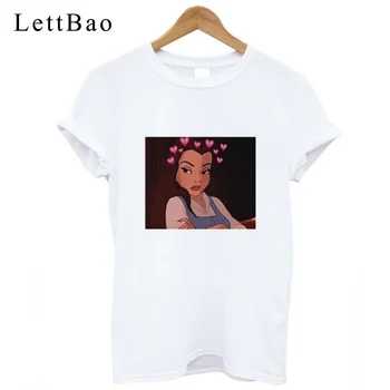 

Princess Kawaii Tshirt Cartoon New Clothing Women T-shirt Print Hip Hop T Shirt Women Aesthetic Korean Graphic Tees Women