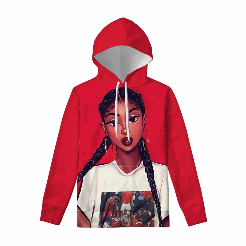 FORUDESIGNS/толстовки для подростков Kawaii женский черный художественный Африканский свитер для девочек Толстовка Дамская мода уличная Толстовка для женщин